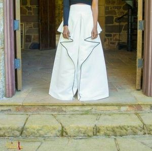 White Satin Palazzo Pants